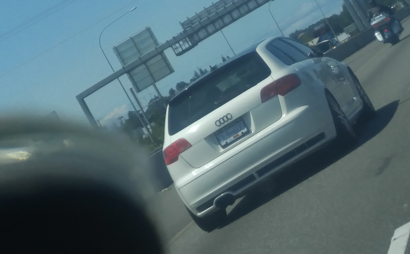 The Audi wagon. Looked like a younger couple on a road trip. Thumbs up were exchanged